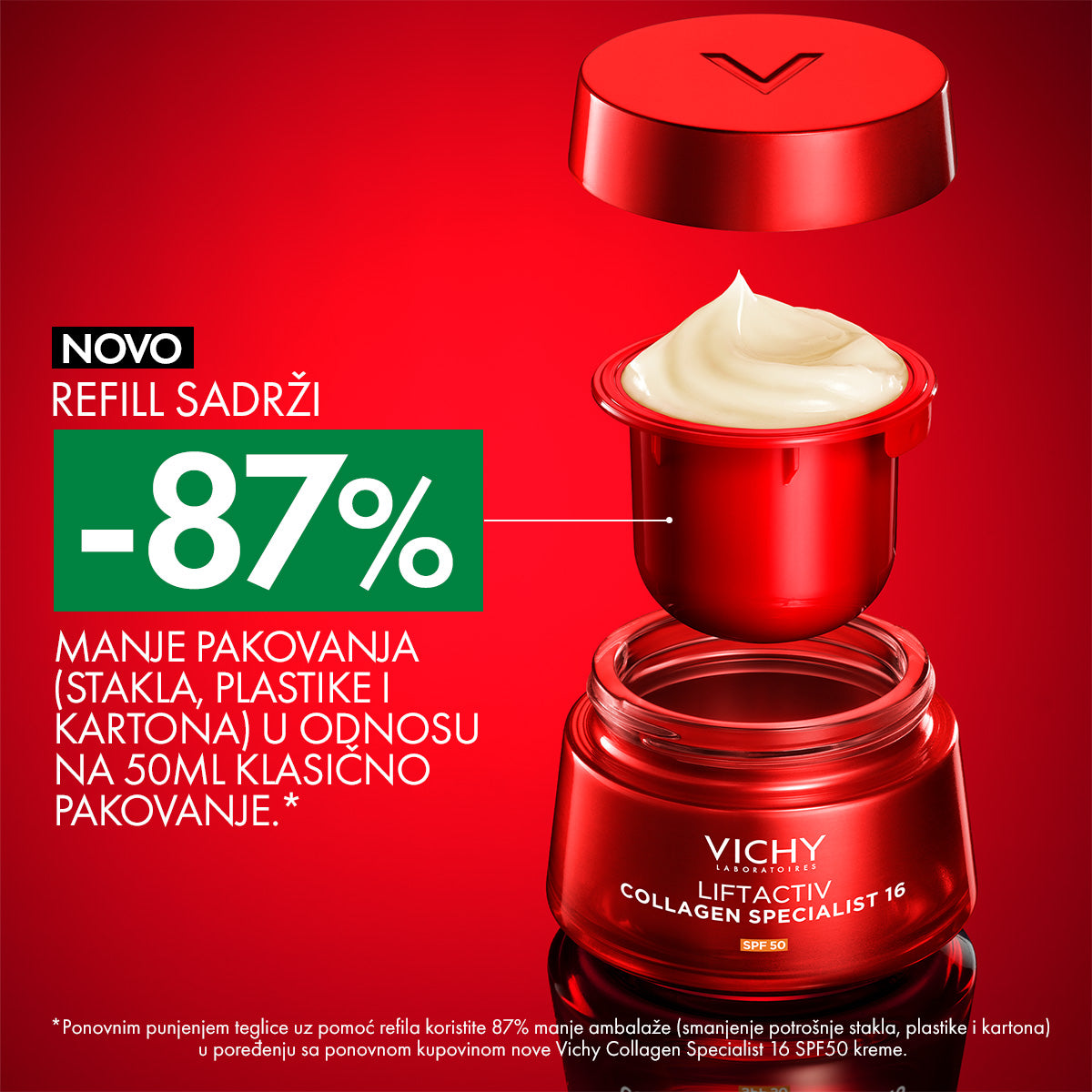 VICHY LIFTACTIV COLLAGEN SPECIALIST 16 KREMA SPF 50 - PAKOVANJE SA MOGUĆNOŠĆU DOPUNE, 50 ml