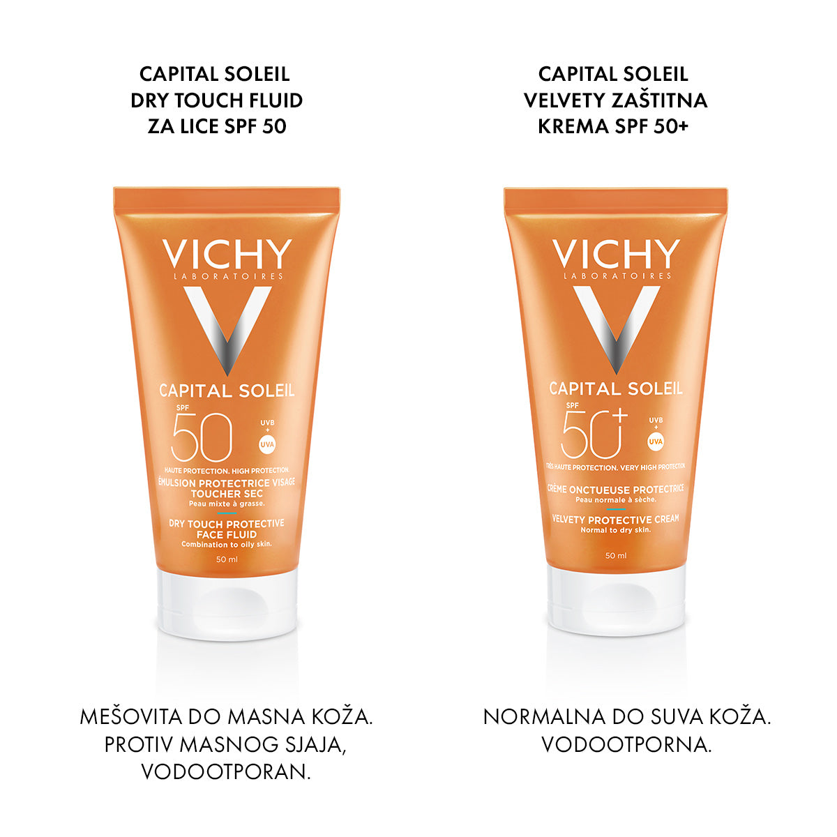 VICHY CAPITAL SOLEIL DRY TOUCH Matirajući fluid SPF50, 50 ml