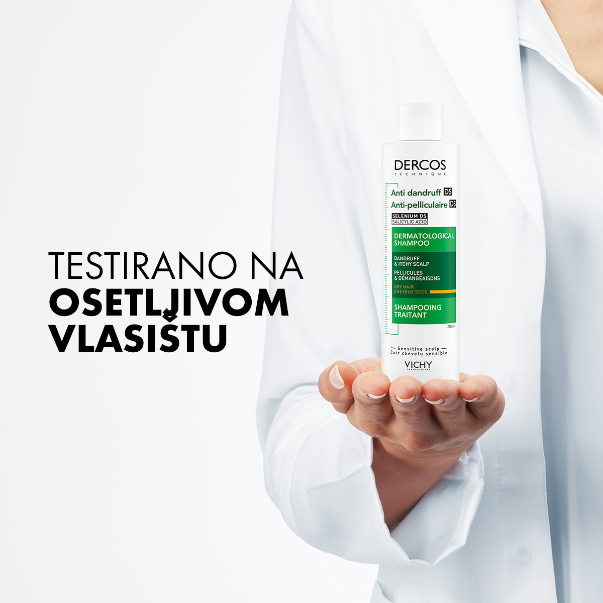 VICHY DERCOS AD Šampon protiv peruti za suvu kosu, 200 ml