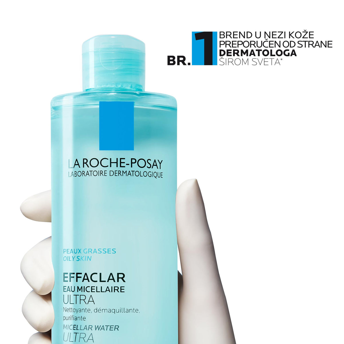 La Roche Posay EFFACLAR Micelarna voda za čišćenje kože i uklanjanje šminke, masna i osetljiva koža, 400 ml