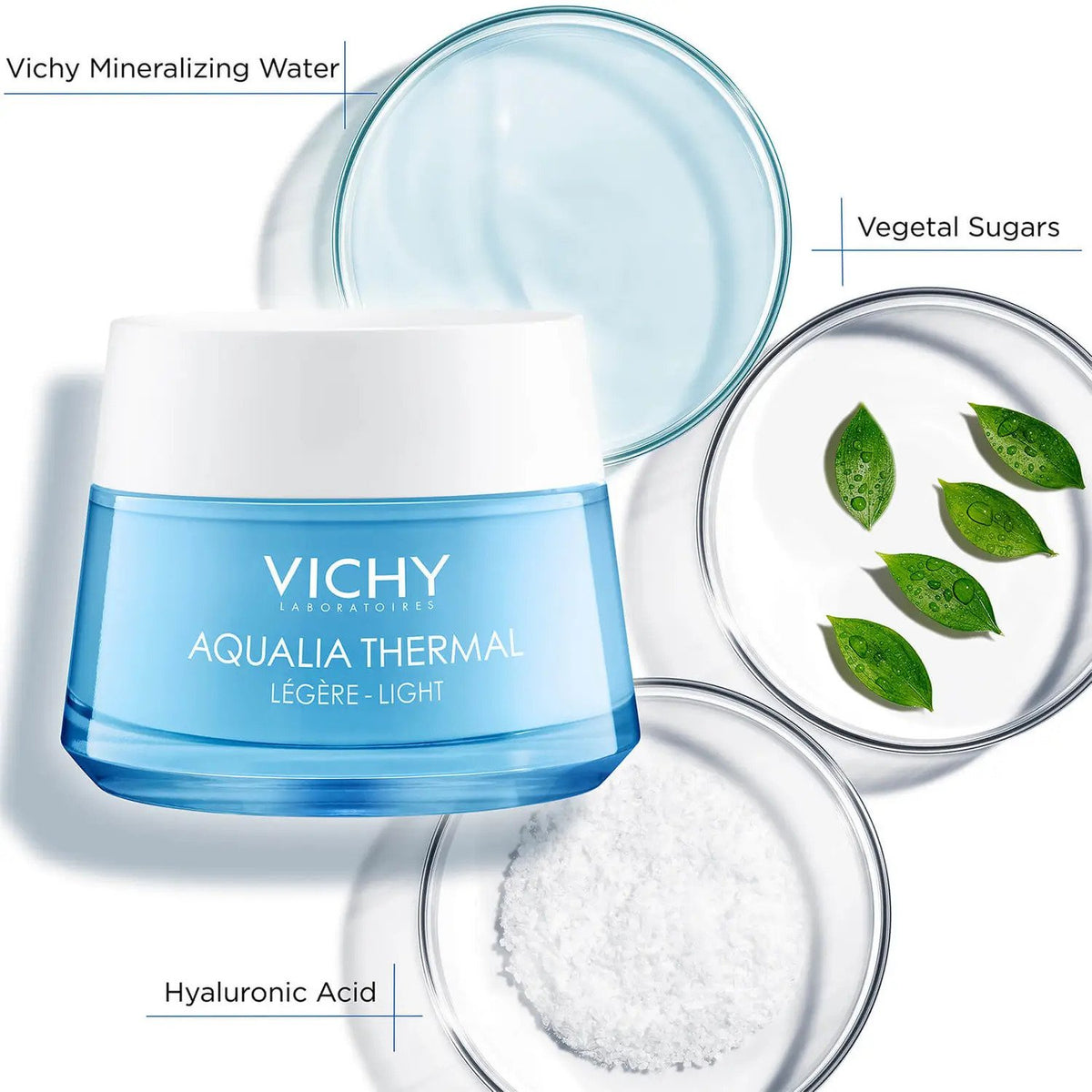 VICHY AQUALIA THERMAL Lagana krema za hidrataciju kože sa hijaluronskom kiselinom, normalna do mešovita koža, 50 ml