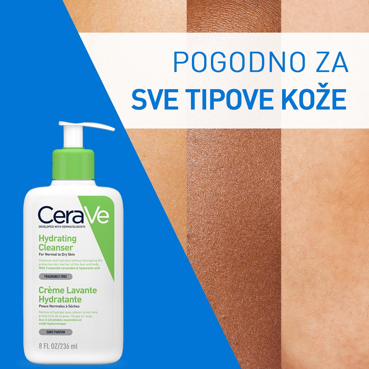 CeraVe Hidratantna emulzija za čišćenje lica za normalnu do suvu kožu 236 ml