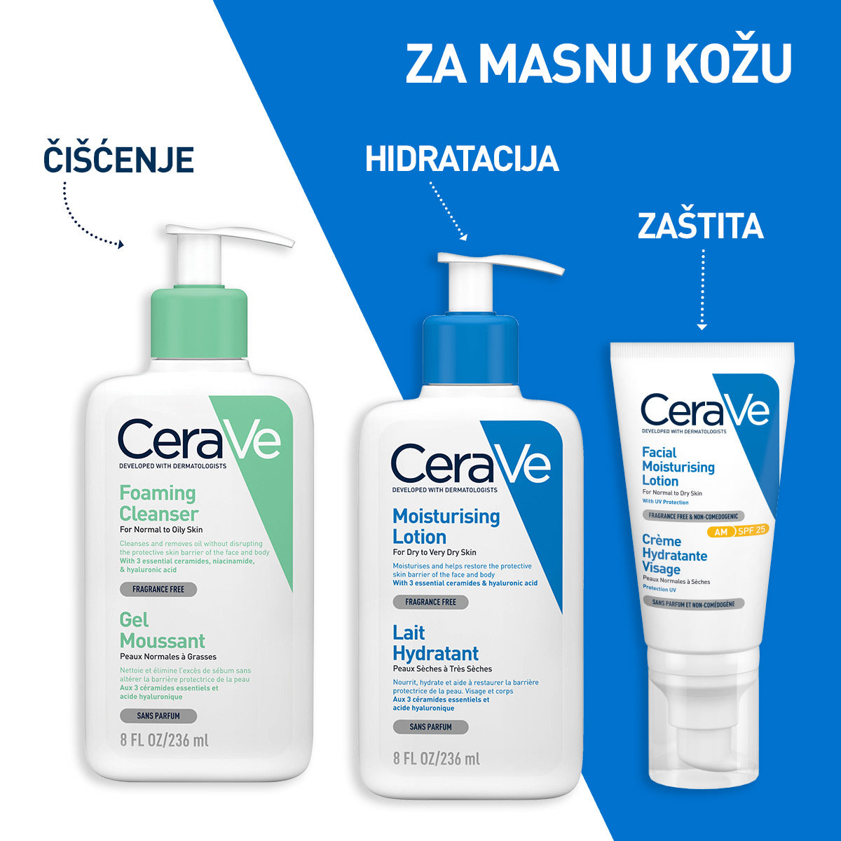 CeraVe penušavi gel za čišćenje za normalnu do masnu kožu, 236 ml