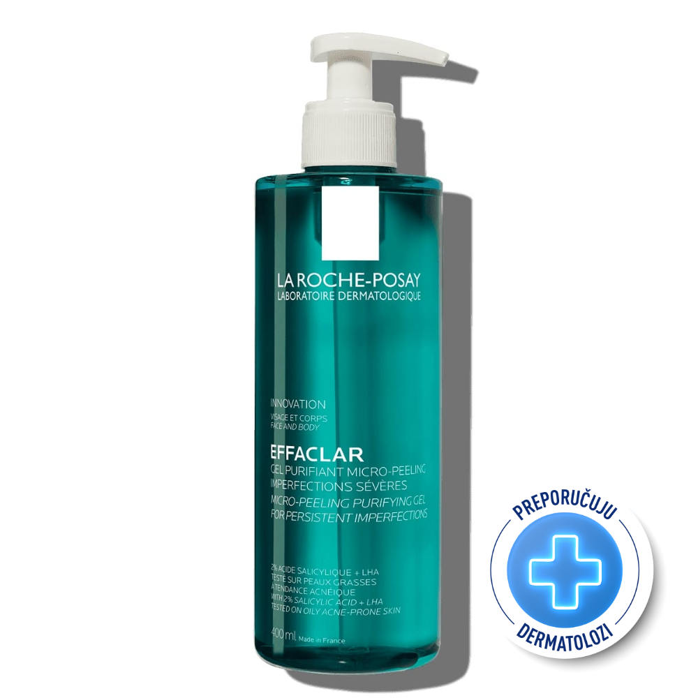 La Roche Posay EFFACLAR Pročišćavajući mikro-piling gel za čišćenje lica i tela, za masnu kožu, 400 ml
