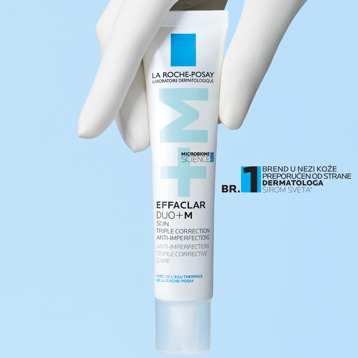 La Roche Posay EFFACLAR DUO+M Trostruka korektivna nega protiv nepravilnosti za masnu i kožu sklonu aknama utemeljena na znanosti o mikrobiomu, 40 ml