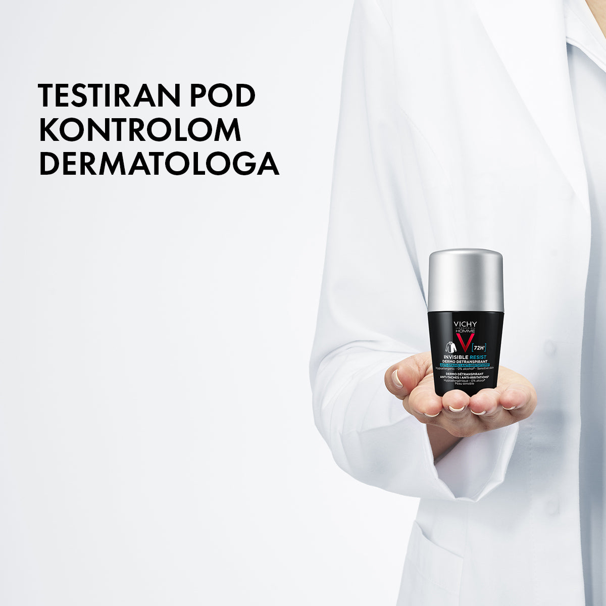 VICHY HOMME - Invisible resist 72h* - Dermo Detranspirant - Protiv mrlja I nadraženosti*, 50 ml
