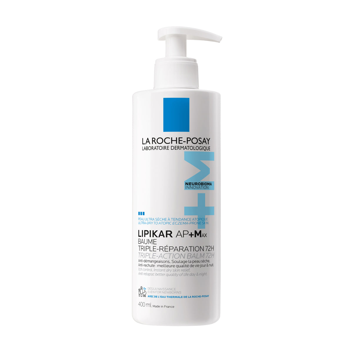 LA ROCHE POSAY LIPIKAR BAUME AP+MAX Balzam sa trostrukim delovanjem za ultrasuvu kožu sklonu atopijskom ekcemu, 400 ml
