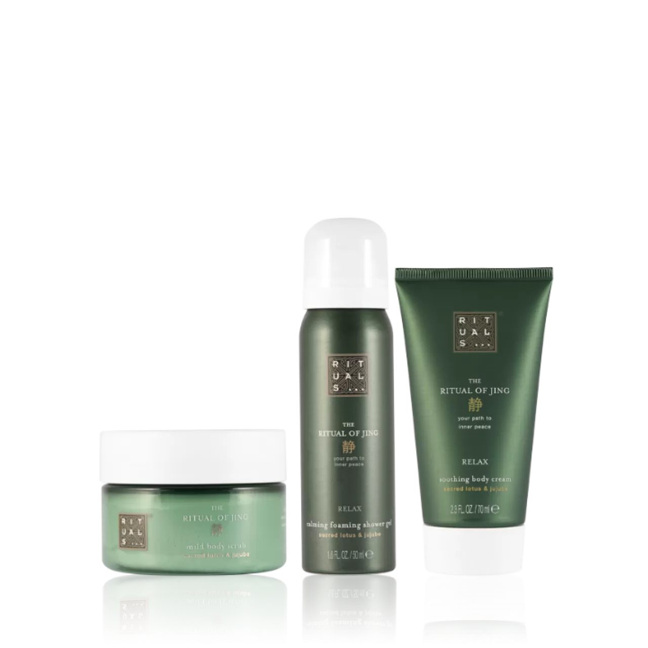 RITUALS JING SET BODY SCRUB 125GR+BODY
CREAM 70ML+FOAMING SHOWER GEL 50ML