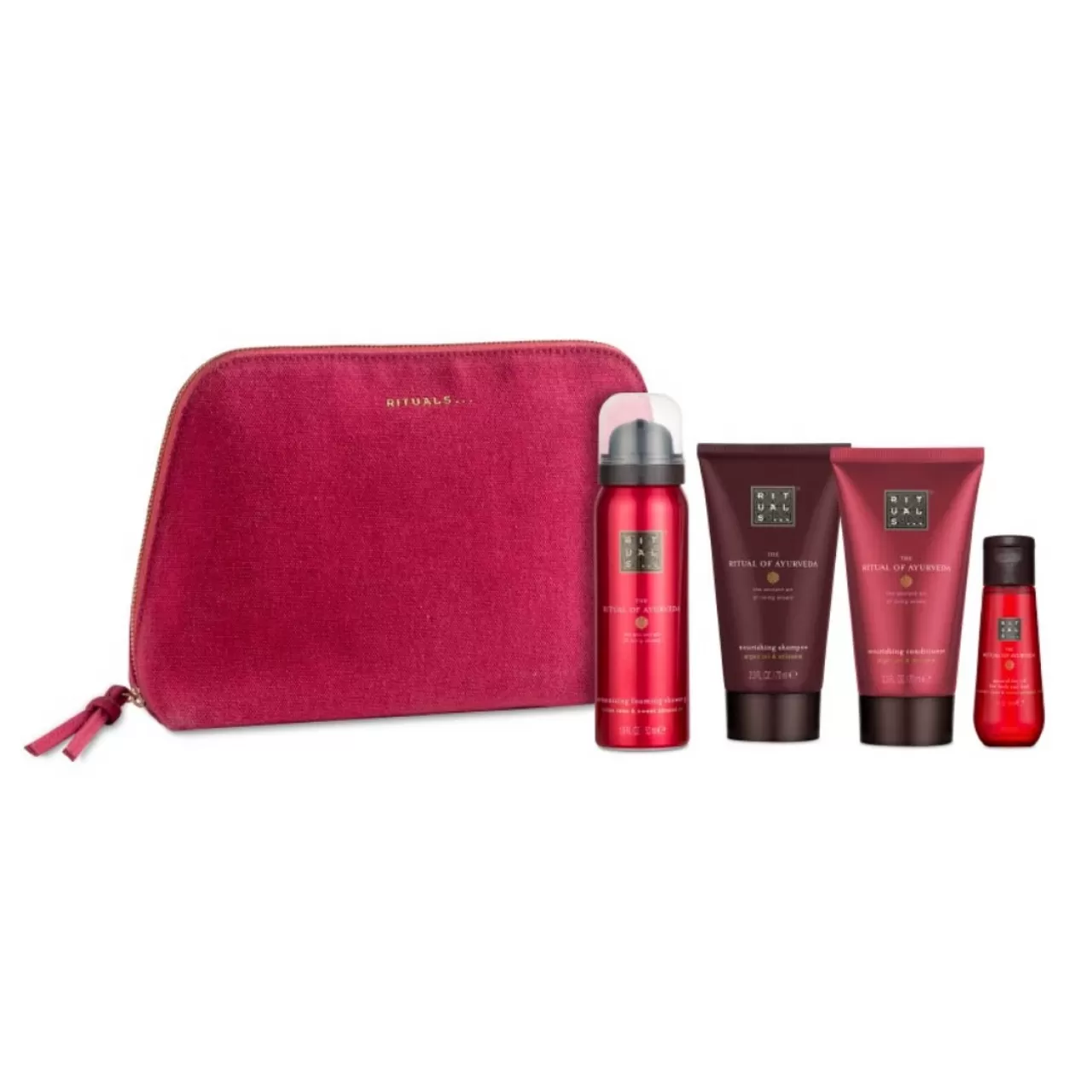 RITUALS AYURVEDA SET FOAMING SG 50 ML+DRY OIL 30 ML+SHAMPOO 70 ML+CONDTIONER 70 ML