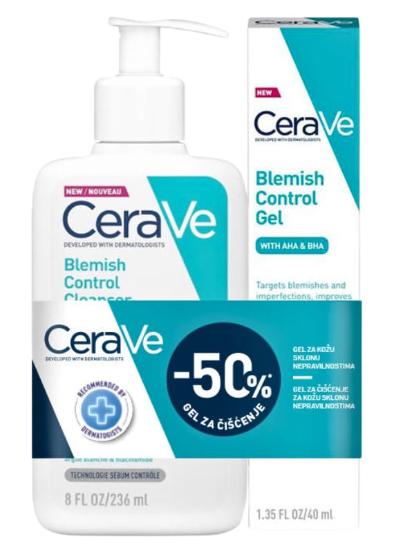 CeraVe Gel za kožu sklonu nepravilnostima, 40 ml + CeraVe Gel za čišćenje za kožu sklonu nepravilnostima, 236 ml
