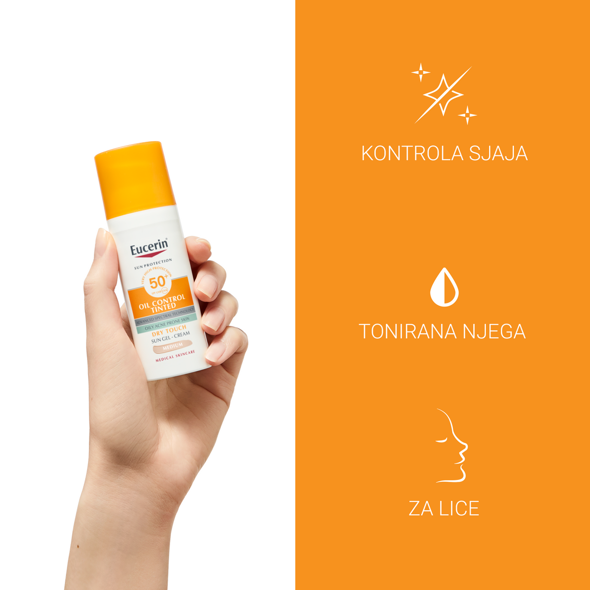 Eucerin Sun Oil Control tonirani fluid SPF 50+ – svetla nijansa 50 ml