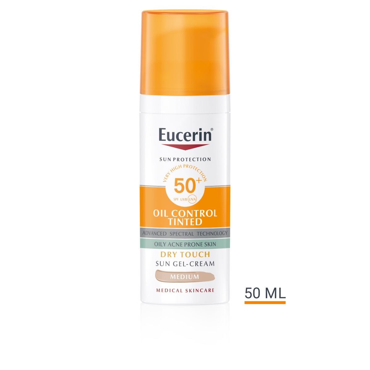 Eucerin Sun Oil Control tonirani fluid SPF 50+ – tamna nijansa 50 ml