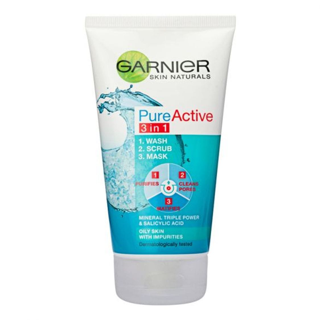 GARNIER PURE ACTIVE gel za čišć lica 3u1 150ml