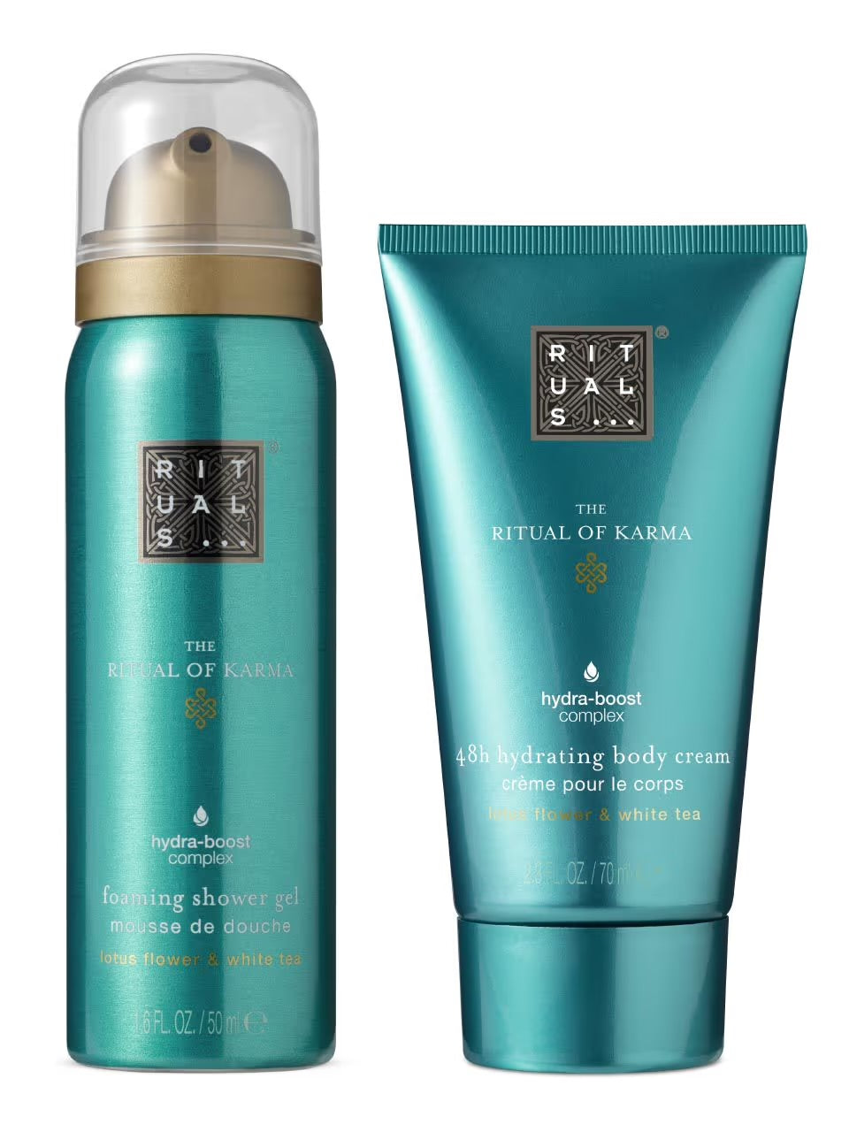 RITUALS KARMA SET 48H HYDRATING BODY CREAM 70ML + FOAMING SHOWER GEL 50ML