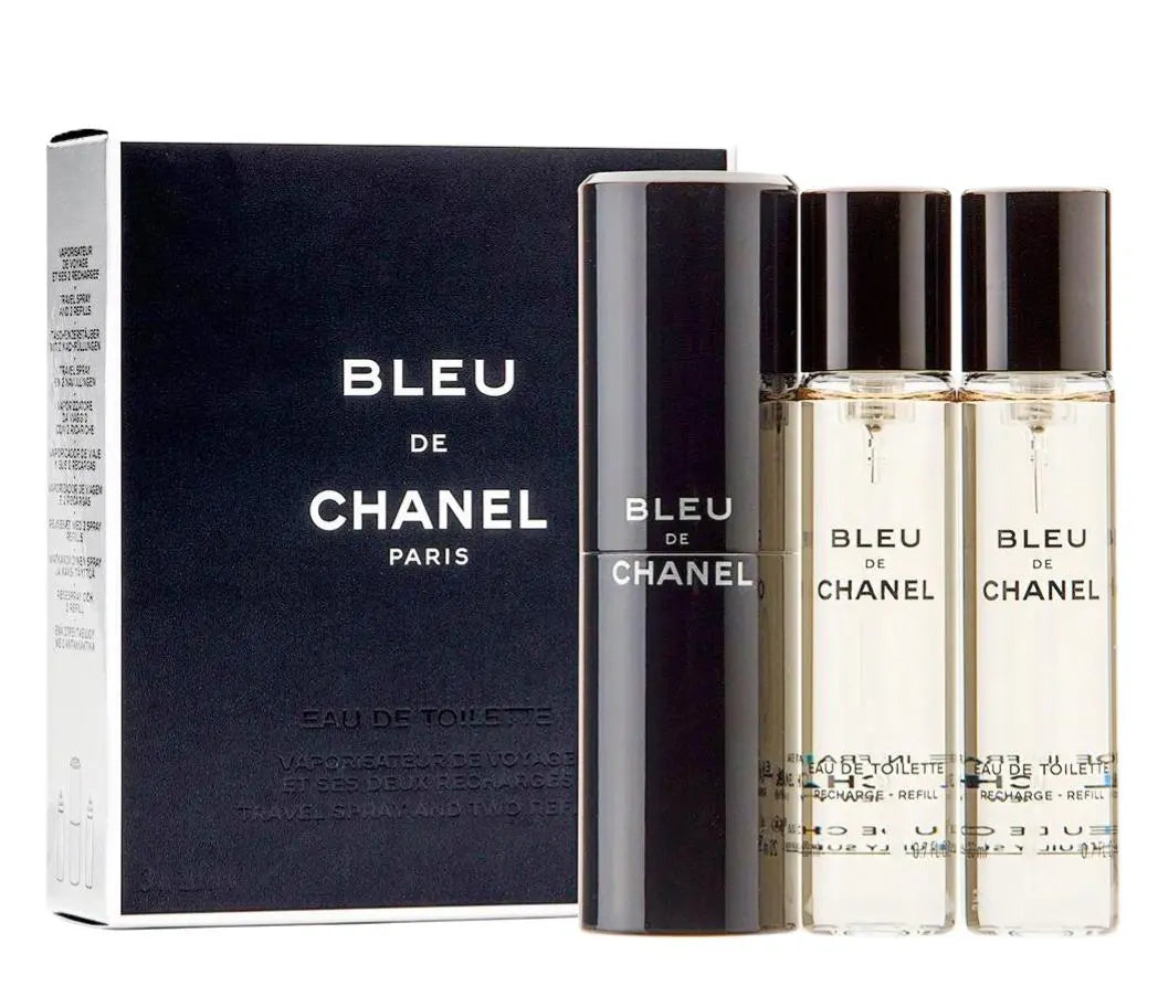CHANEL BLEU DE CHANEL (M) EDT TRAVEL SPRAY REFILLS 3 X 20ML 60 ML
