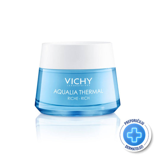 VICHY AQUALIA THERMAL Bogata krema za hidrataciju kože sa hijaluronskom kiselinom, suva do vrlo suva koža, 50 ml