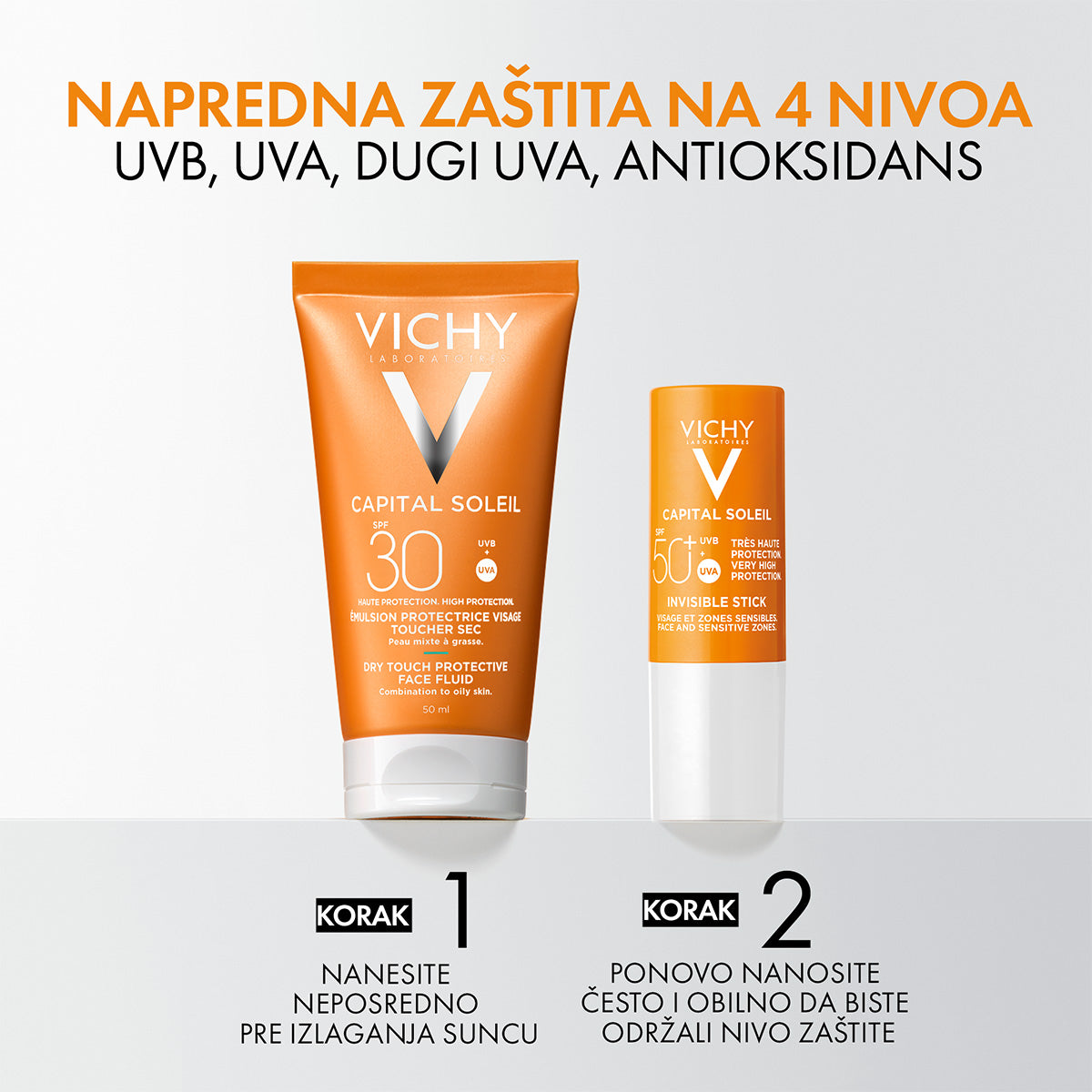 VICHY CAPITAL SOLEIL Stik za osetljiva područja SPF 50+, 9 g