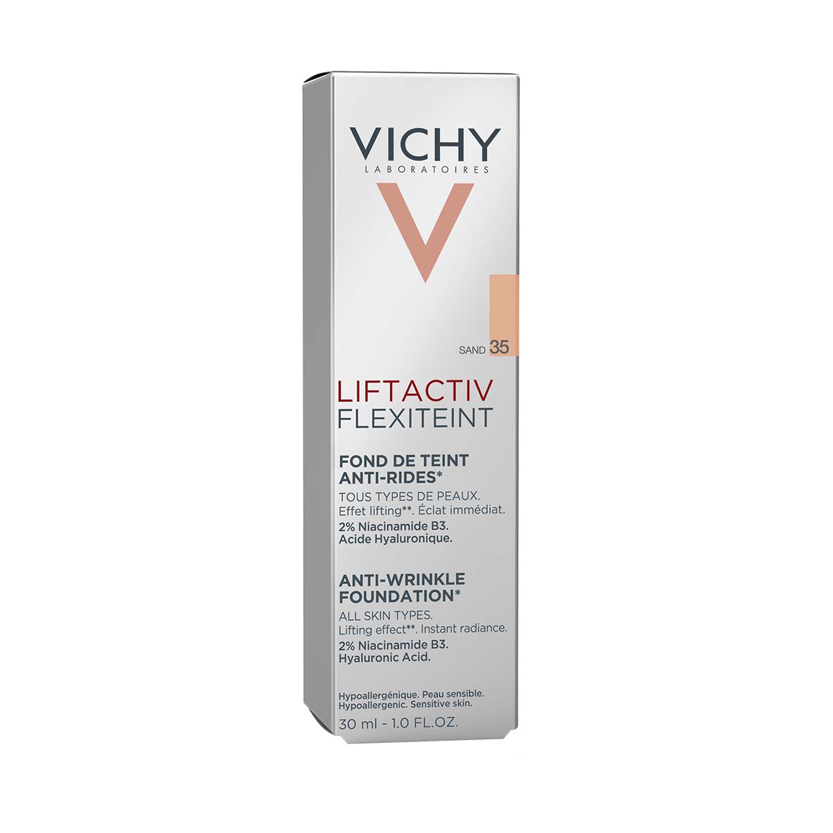 VICHY LIFTACTIV FLEXITEINT Tečni puder protiv bora, za sve tipove kože, 30 ml, 35 Sand