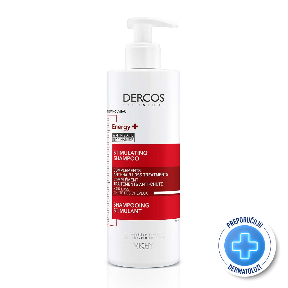 VICHY DERCOS ENERGY+ Stimulišući šampon protiv opadanja kose, 400 ml