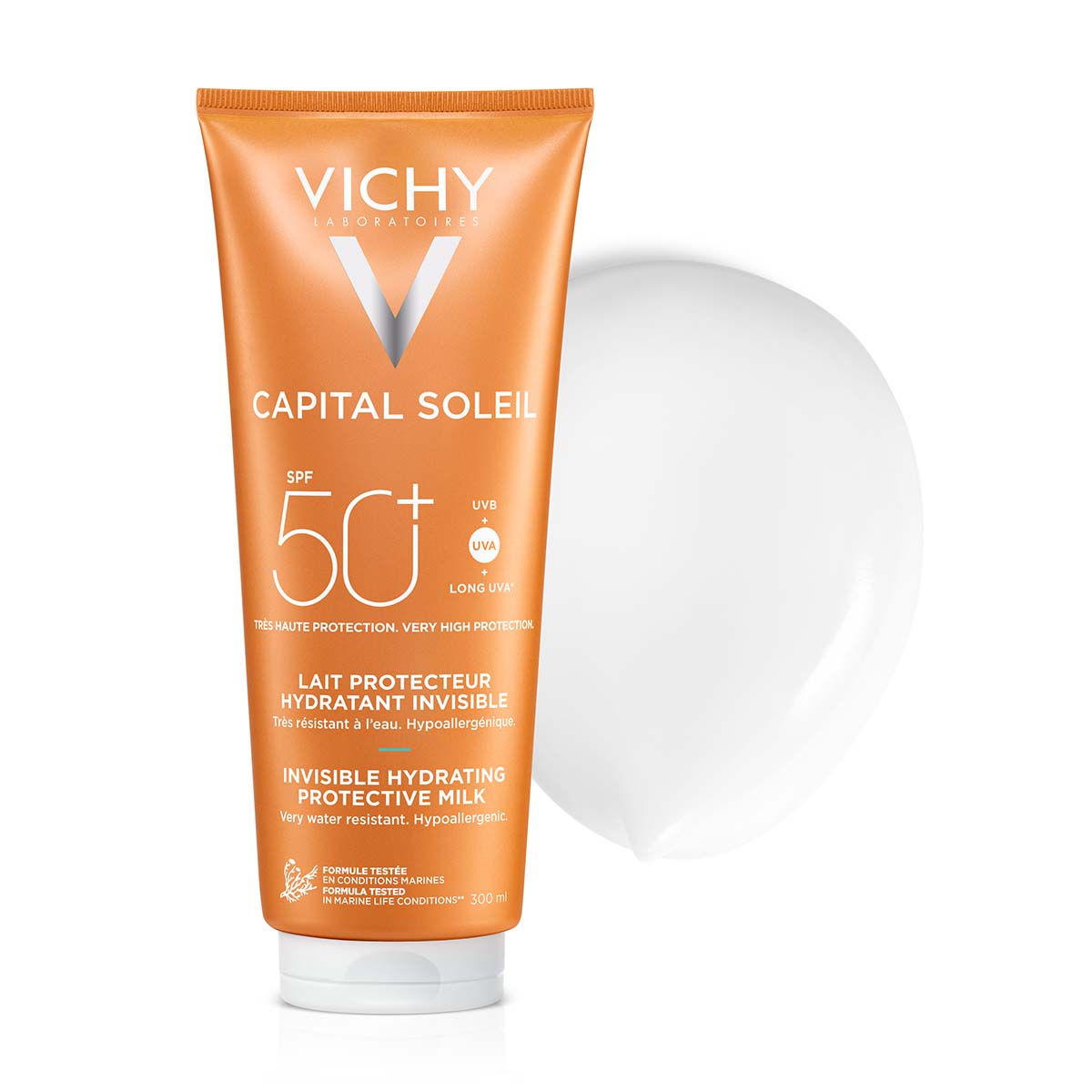 VICHY CAPITAL SOLEIL Hidratantno mleko za zaštitu od sunca za lice i telo SPF 50+, porodično pakovanje, 300 ml