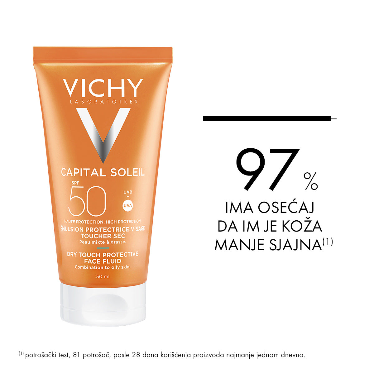VICHY CAPITAL SOLEIL DRY TOUCH Matirajući fluid SPF50, 50 ml