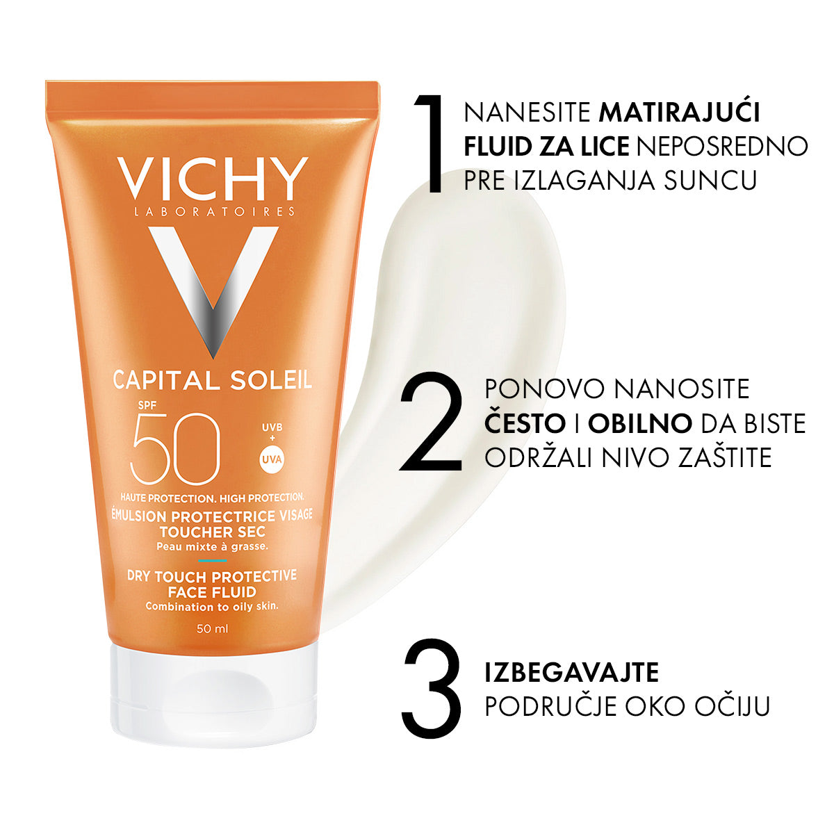 VICHY CAPITAL SOLEIL DRY TOUCH Matirajući fluid SPF50, 50 ml