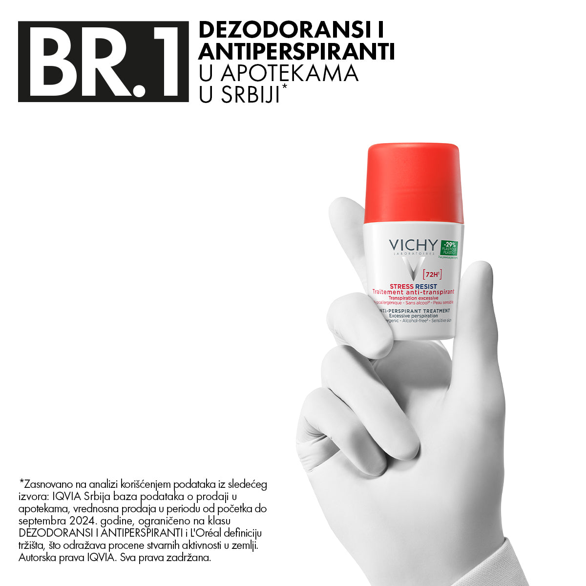 VICHY DÉODORANT Stress resist roll-on dezodorans za regulacju prekomernog znojenja 72h, 50 ml
