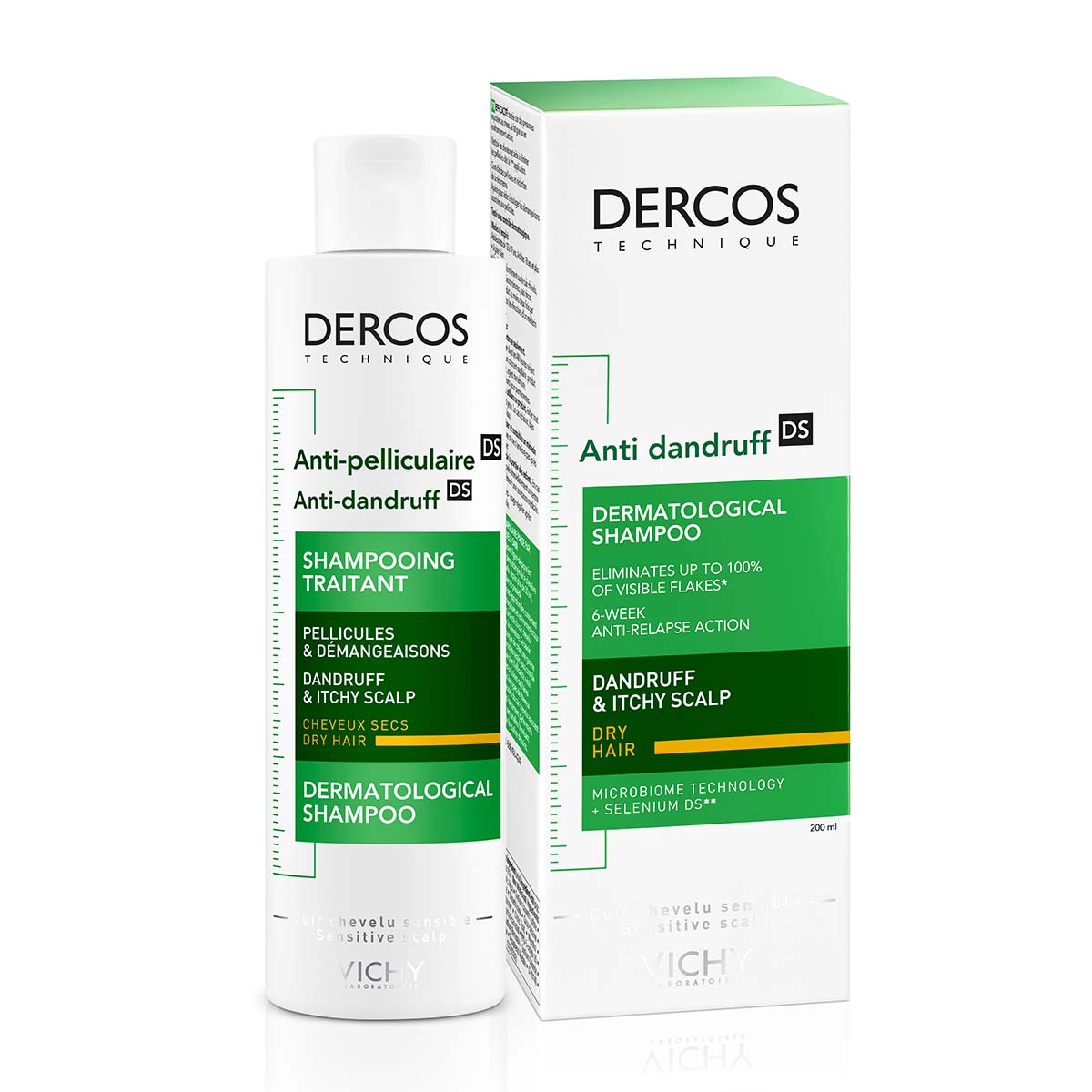 VICHY DERCOS AD Šampon protiv peruti za suvu kosu, 200 ml