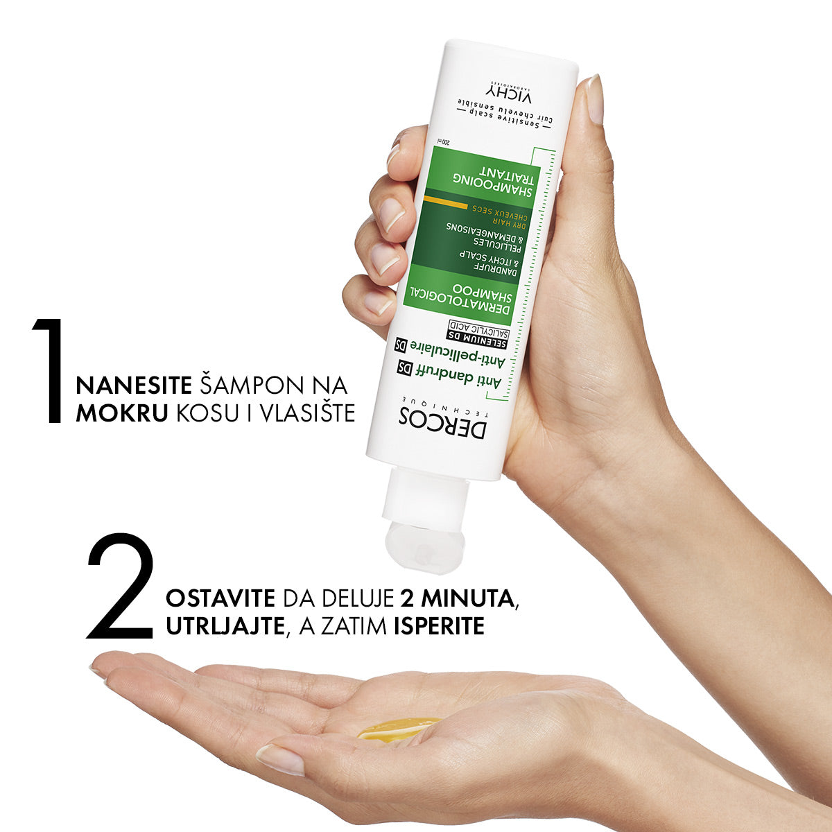 VICHY DERCOS AD Šampon protiv peruti za suvu kosu, 200 ml