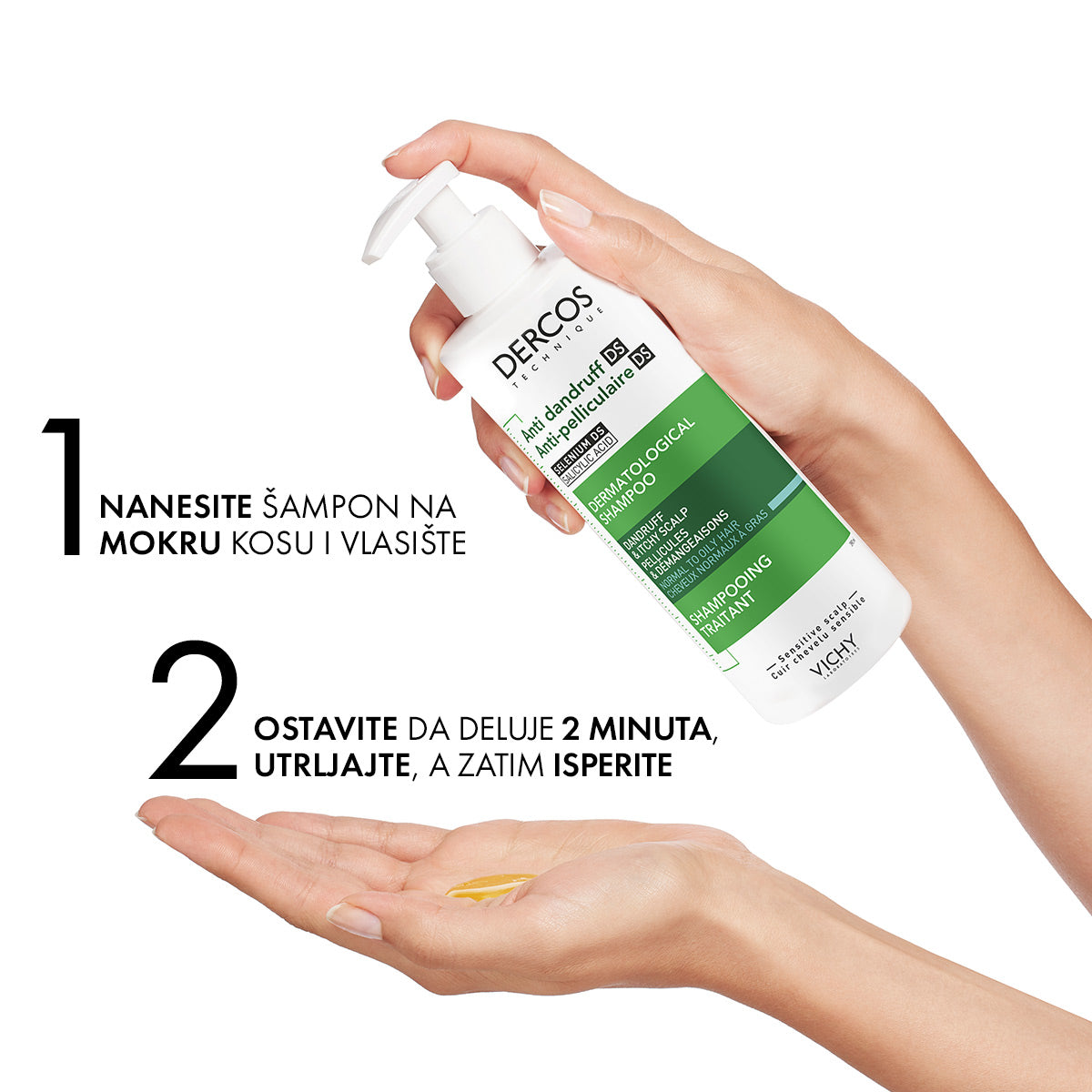 VICHY DERCOS AD Šampon protiv peruti za normalnu ili masnu kosu, 390 ml