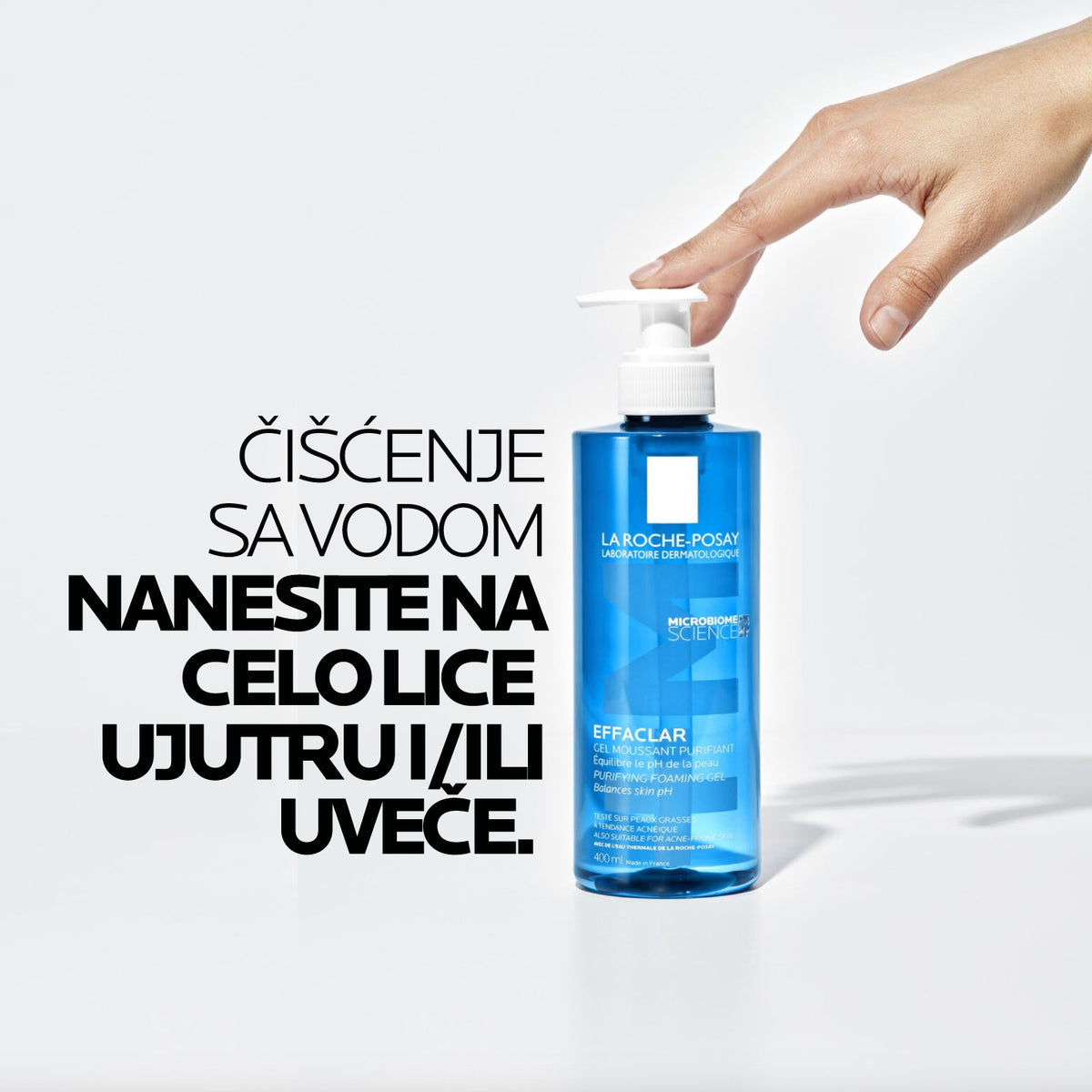 La Roche Posay : EFFACLAR Penušavi gel za čišćenje masne, osetljive kože lica sklone aknama sa novim aktivnim sastojkom filobiomom, zasnovan na nauci o mikrobiomu, 400 ml