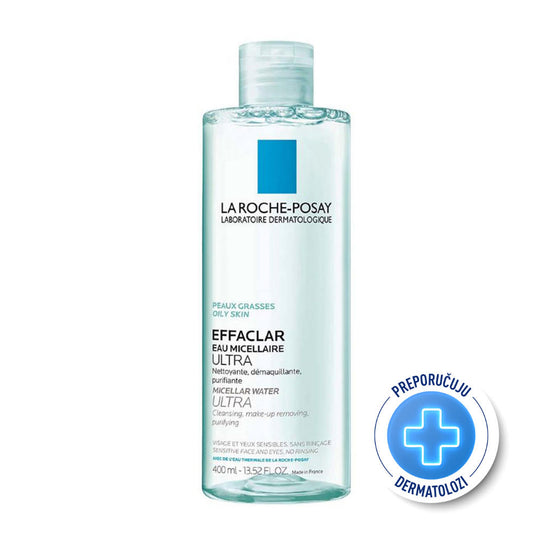 La Roche Posay EFFACLAR Micelarna voda za čišćenje kože i uklanjanje šminke, masna i osetljiva koža, 400 ml