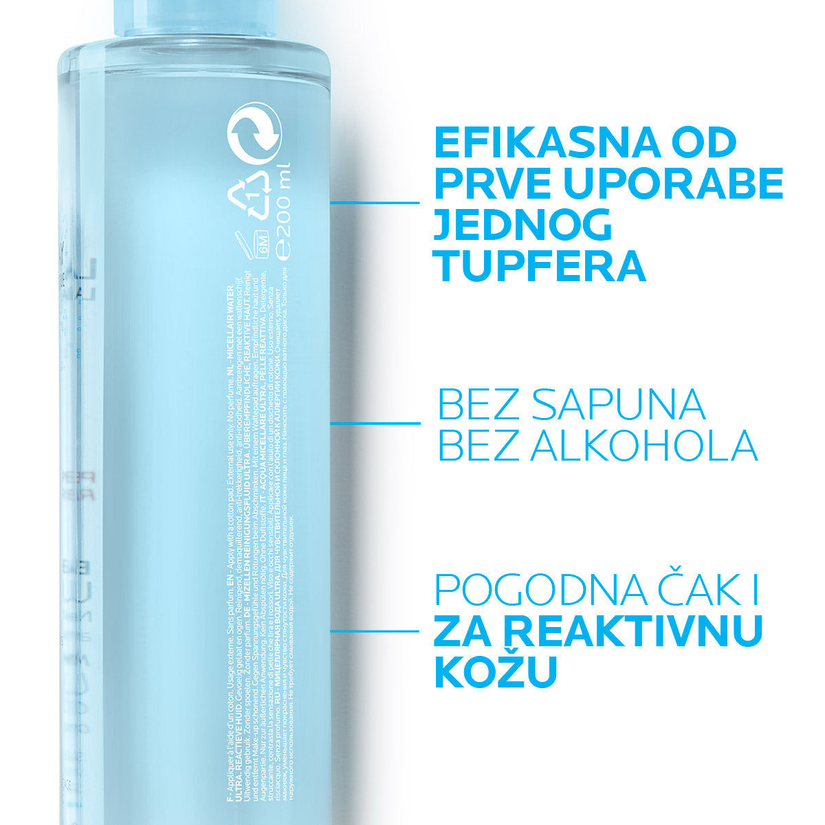 La Roche Posay TOLERIANE Micelarna voda za čišćenje kože i uklanjanje šminke za reaktivnu kožu, 400 ml