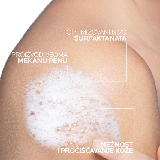 La Roche Posay LIPIKAR SYNDET AP+ Kremasti gel za tuširanje obogaćen lipidima za svakodnevno pranje osetljive suve kože s osećajem svraba i iritacija, pogodno za bebe, decu i odrasle, 200 ml