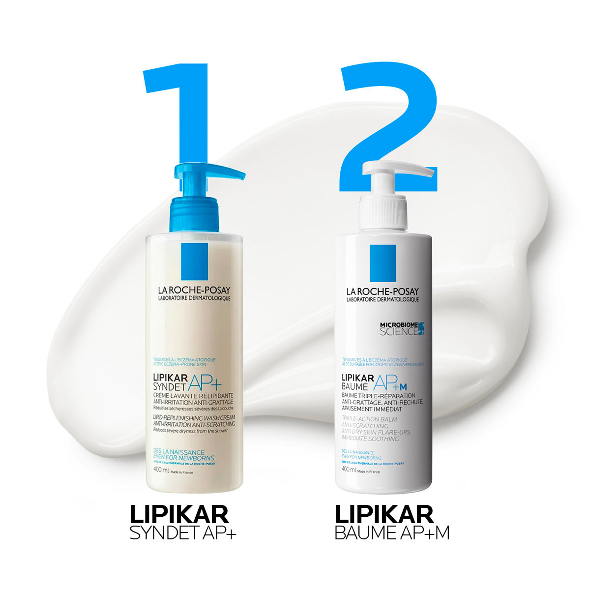 La Roche Posay LIPIKAR SYNDET AP+ Kremasti gel za tuširanje obogaćen lipidima za svakodnevno pranje osetljive suve kože s osećajem svraba i iritacija, pogodno za bebe, decu i odrasle, 400 ml
