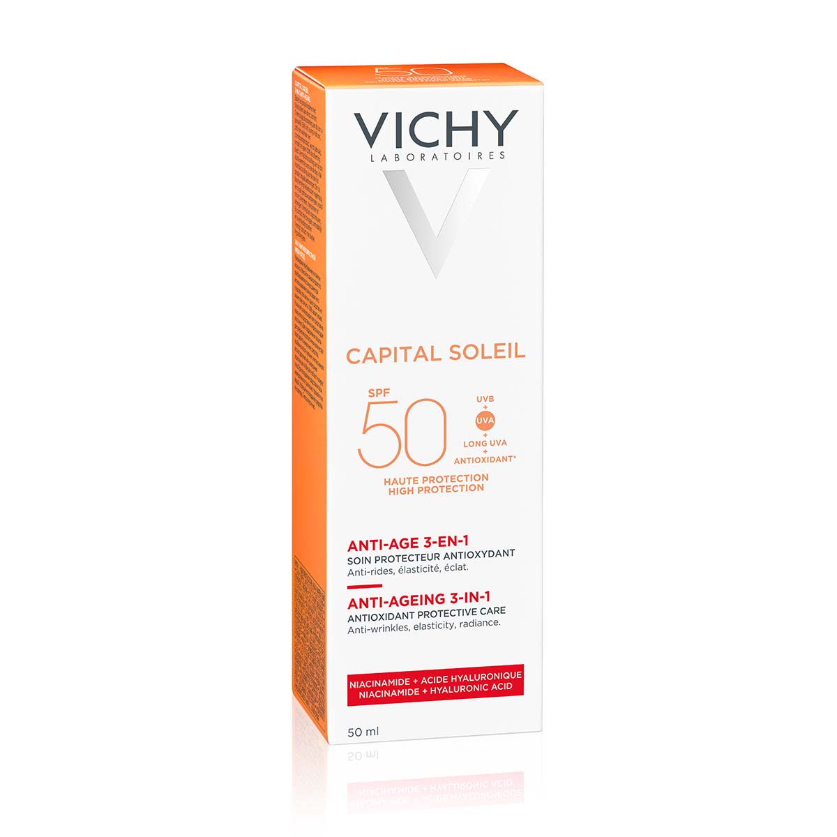 VICHY CAPITAL SOLEIL Krema za zaštitu od sunca sa anti-age efektom 3u1 SPF50, 50 ml