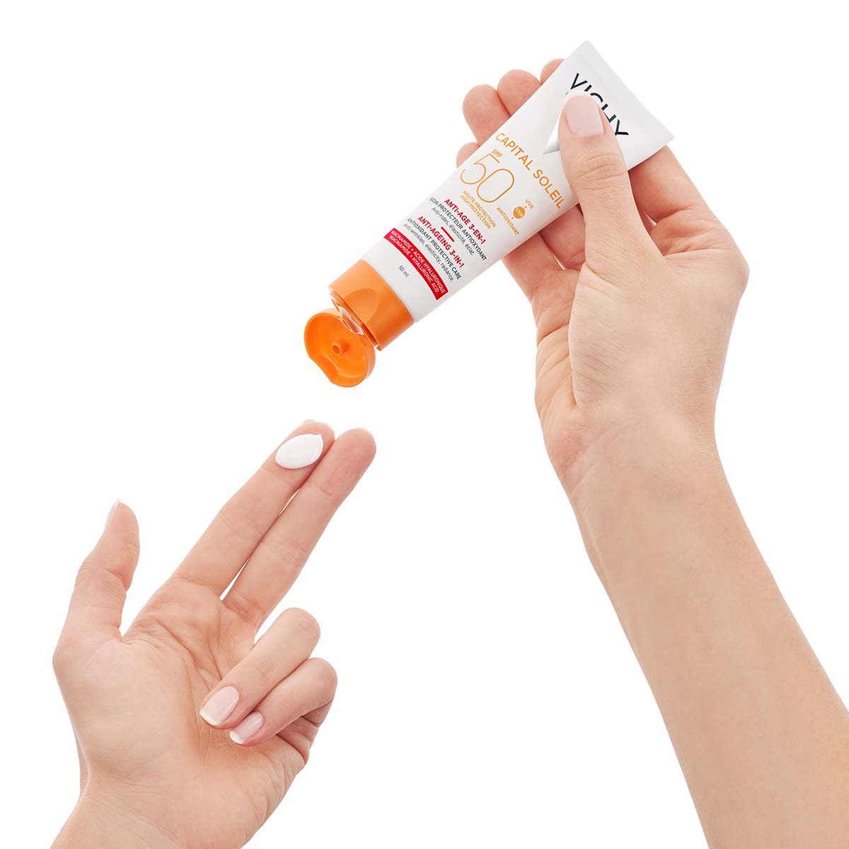 VICHY CAPITAL SOLEIL Krema za zaštitu od sunca sa anti-age efektom 3u1 SPF50, 50 ml
