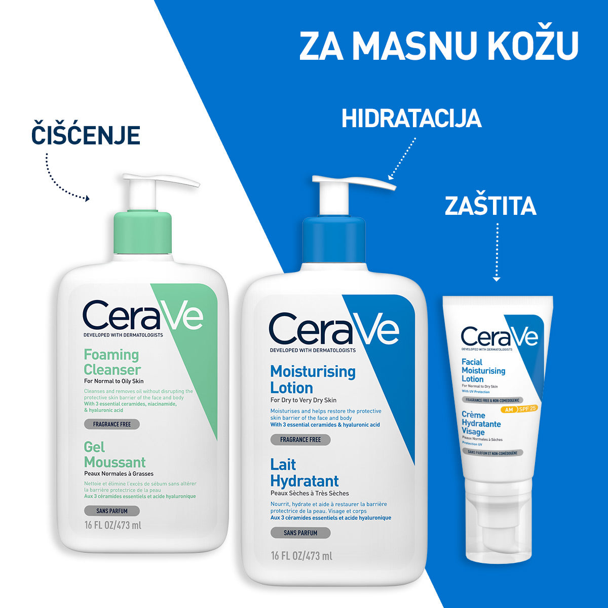 CeraVe penušavi gel za čišćenje za normalnu do masnu kožu, 976 ml