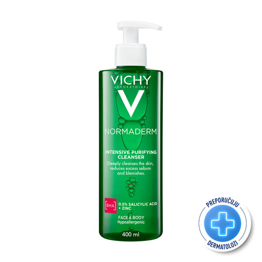VICHY NORMADERM PHYTOSOLUTION Gel za dubinsko čišćenje masne i aknama sklone kože, 400 ml