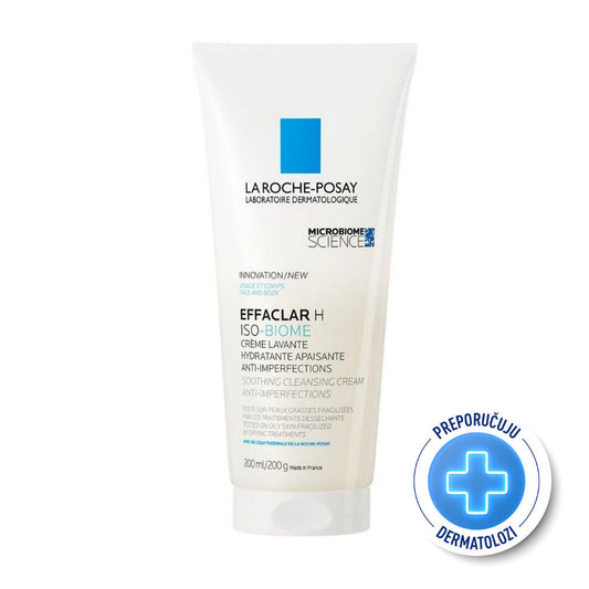 La Roche Posay EFFACLAR H ISO-BIOME Umirujuća krema za čišćenje protiv nepravilnosti za lice i telo, 200 ml