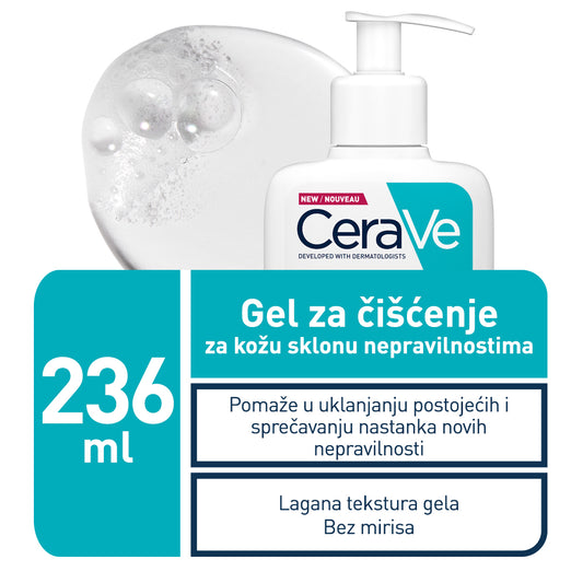 CeraVe Penasti gel za čišćenje kože sklone nepravilnostima koji sadrži salicilnu kiselinu, 236 ml