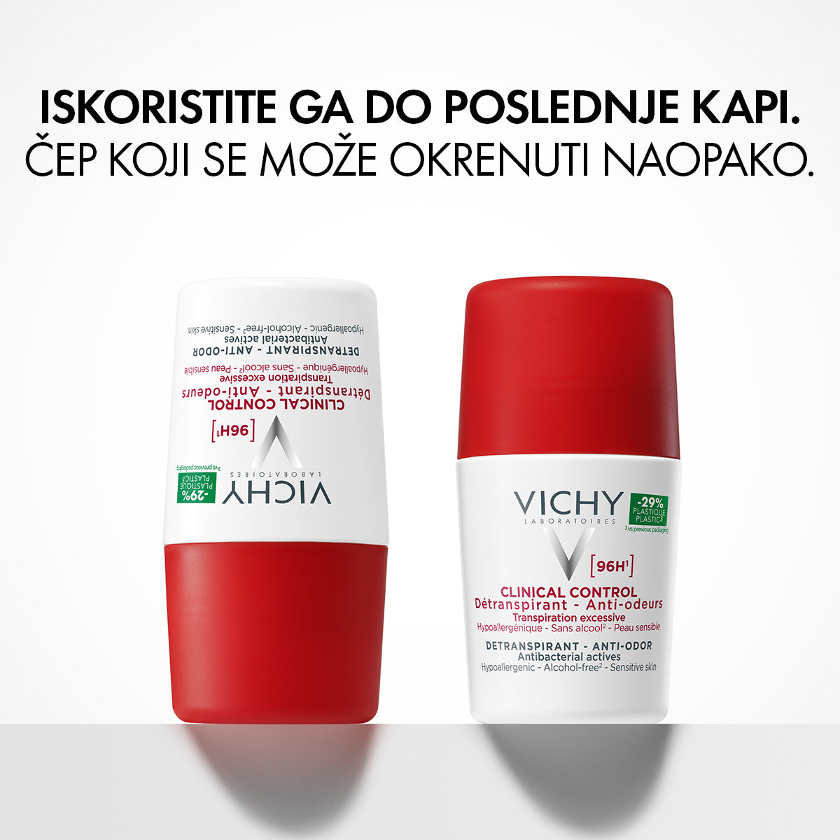 VICHY DÉODORANT CLINICAL CONTROL Roll-on dezodorans protiv neprijatnih mirisa do 96h, 50 ml