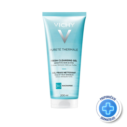 VICHY PURETÉ THERMALE Sveži gel za čišćenje osetljive kože lica, 200 ml