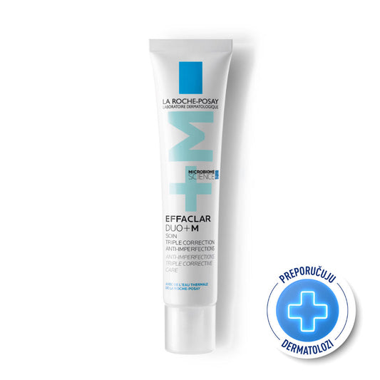 La Roche Posay EFFACLAR DUO+M Trostruka korektivna nega protiv nepravilnosti za masnu i kožu sklonu aknama utemeljena na znanosti o mikrobiomu, 40 ml