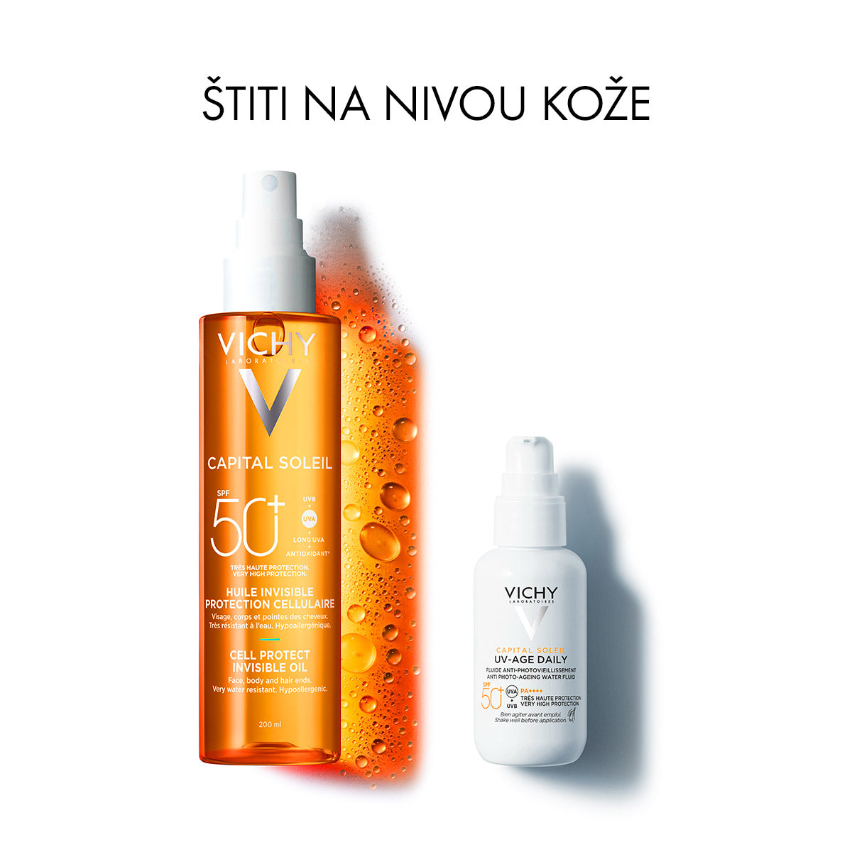 VICHY CAPITAL SOLEIL Zaštitno ulje za lice, telo I vrhove kose SPF 50+, 200 ml
