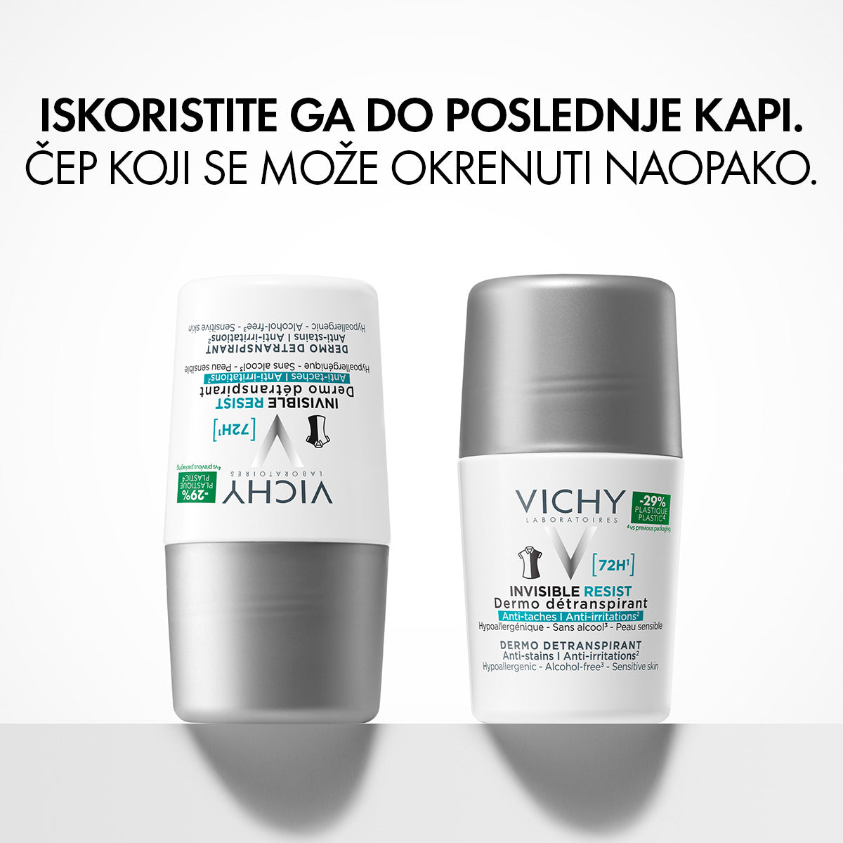 VICHY Invisible resist 72h* - Dermo Detranspirant - Protiv mrlja I nadraženosti*, 50 ml