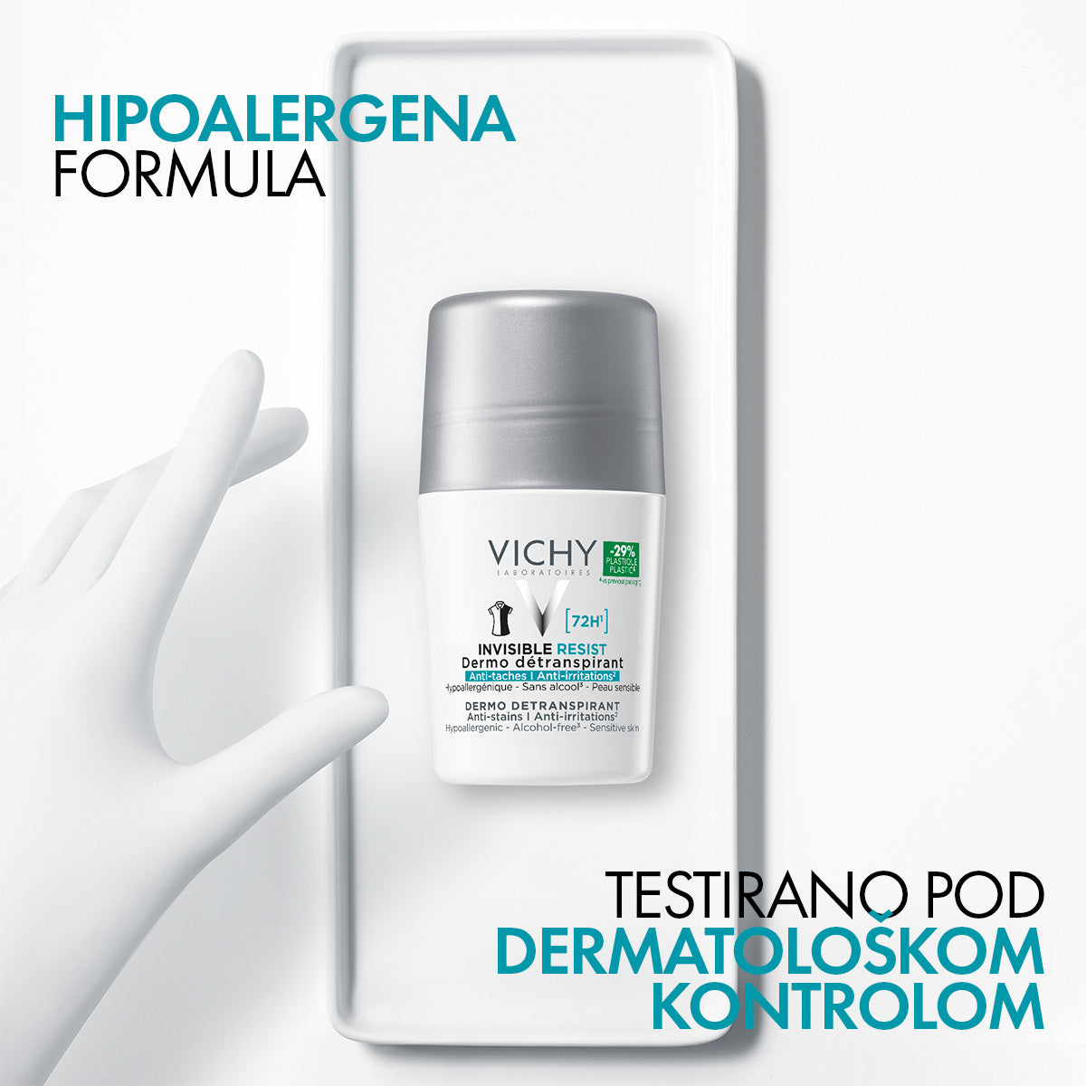 VICHY Invisible resist 72h* - Dermo Detranspirant - Protiv mrlja I nadraženosti*, 50 ml