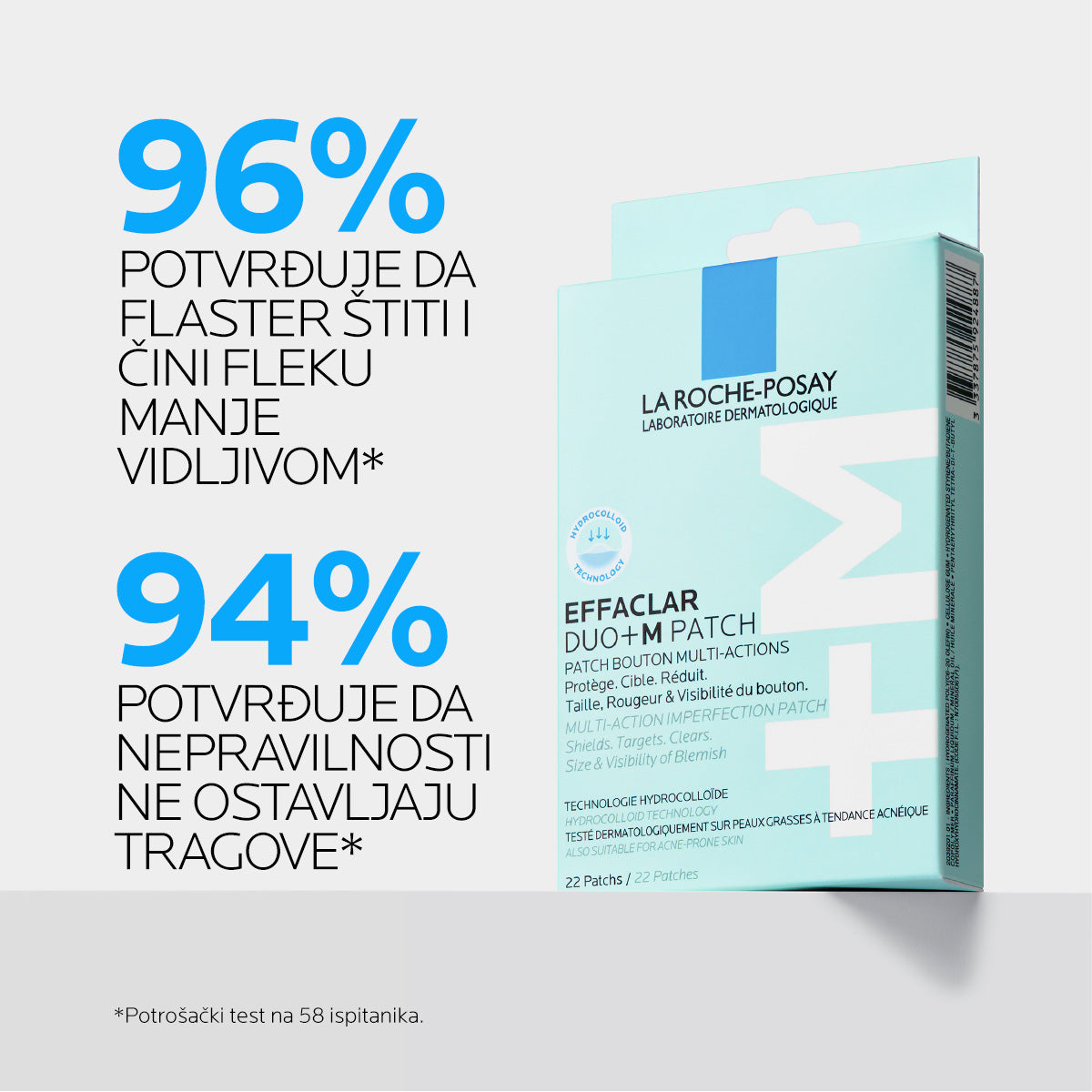La Roche Posay EFFACLAR DUO+M VIŠENAMENSKI FLASTERI PROTIV NEPRAVILNOSTI - 22 FLASTERA
