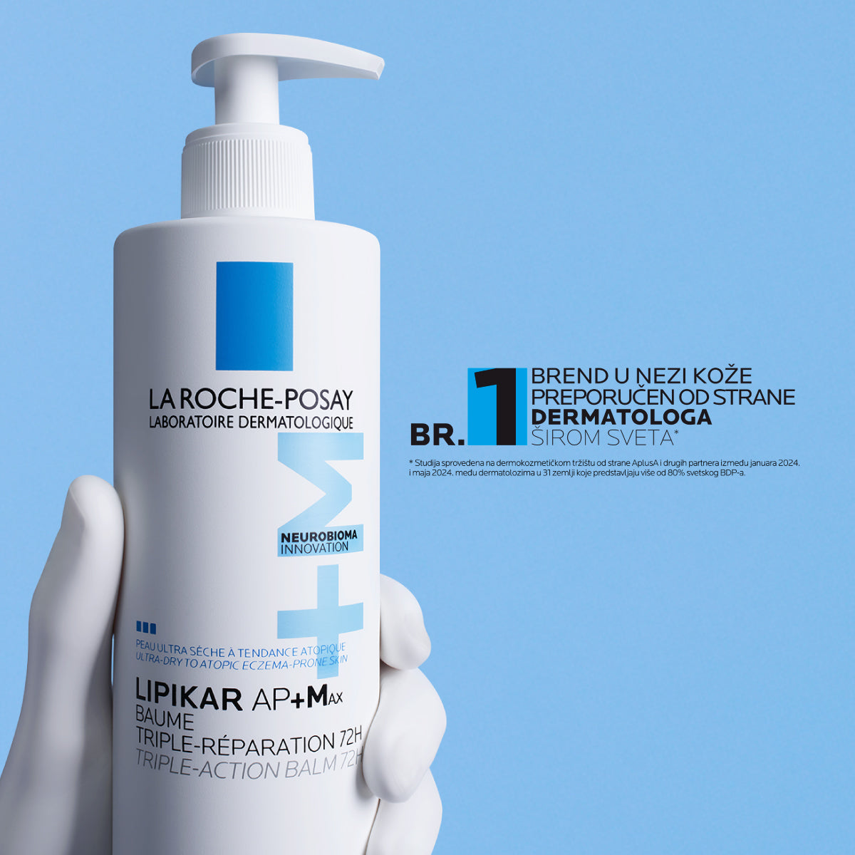LA ROCHE POSAY LIPIKAR BAUME AP+MAX Balzam sa trostrukim delovanjem za ultrasuvu kožu sklonu atopijskom ekcemu, 400 ml