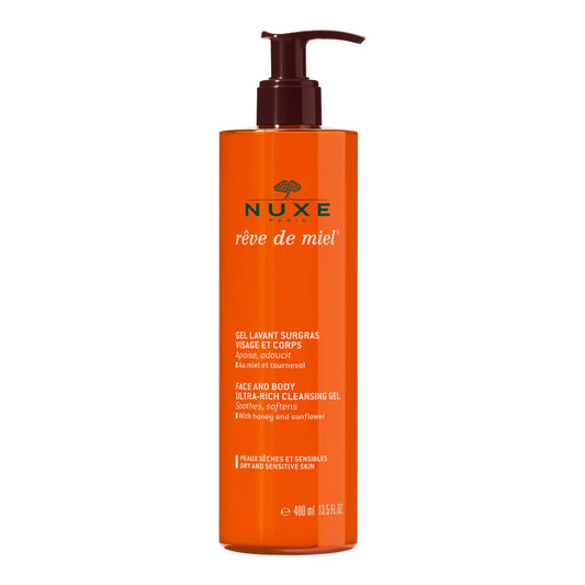 NUXE RÊVE DE MIEL FACE & BODY ULTRA-RICH CLEANSING GEL FOR DRY AND SENSITIVE SKIN 400 ML